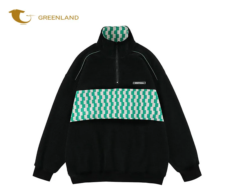 Wholesale Winter Sweatshirts For Men Custom Embroidery Logo 1/4 Front Zipper Design Mens Oversize Fashion Sweatshirts