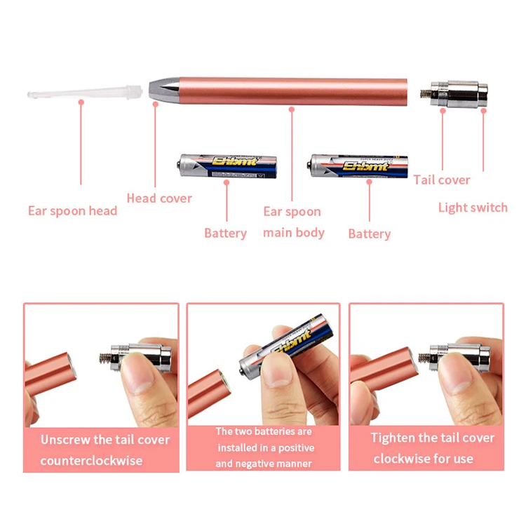 endoscope spoon ear picker ear wax luminous visual ear spoon