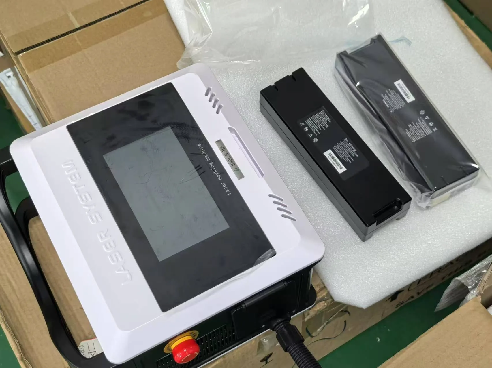 Portable Mini Fiber Laser Printer Machine 20W Mobile Handle Pulsed Mode Home Use Max Laser Source Support AI DXF Formats