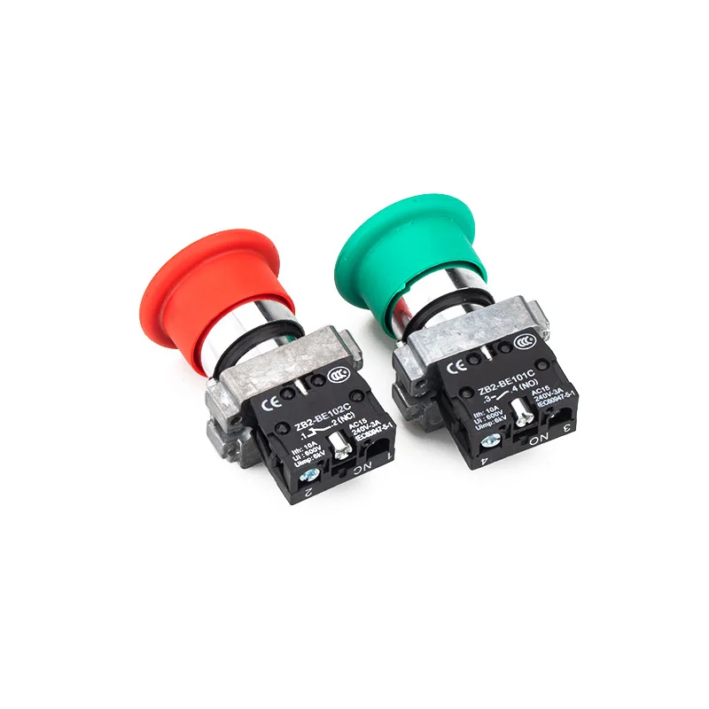 SHENGLEI mushroom self-locking green red XB2 Series explosion-proof emergency stop button control switch opening 30mm