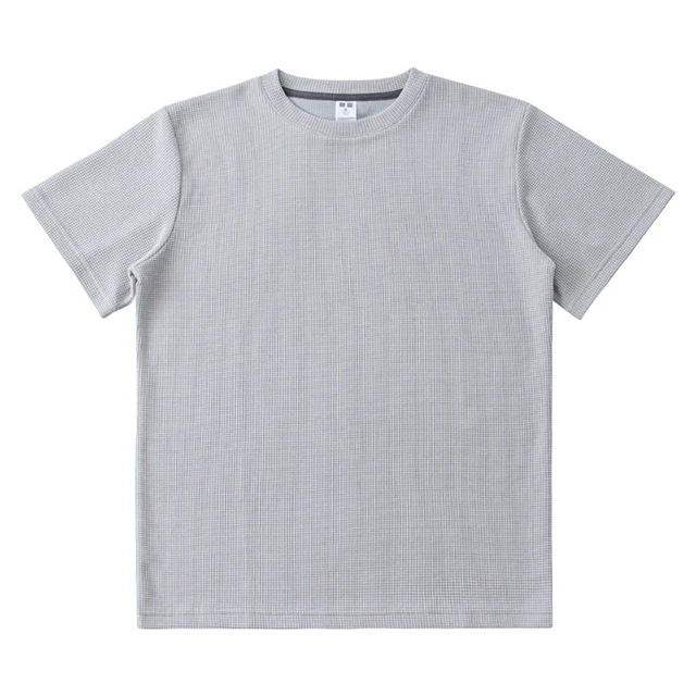 OEM custom blank cotton waffle knit t-shirt for men