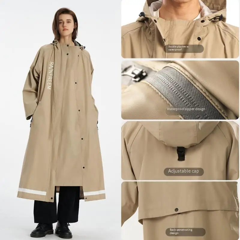 Electric Car Battery Raincoat Adults Thickened Lengthened Waterproof One-Piece Motorcycle Bicycle Rain Poncho Outdoor Camping