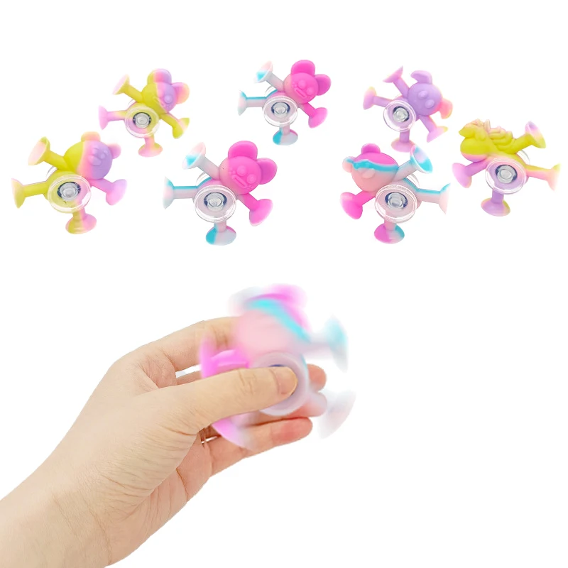 2024 New Product Creative Animal Silicone Gyroscope Suction Cup Small Toy Stress Relief Fingertip Small Toy