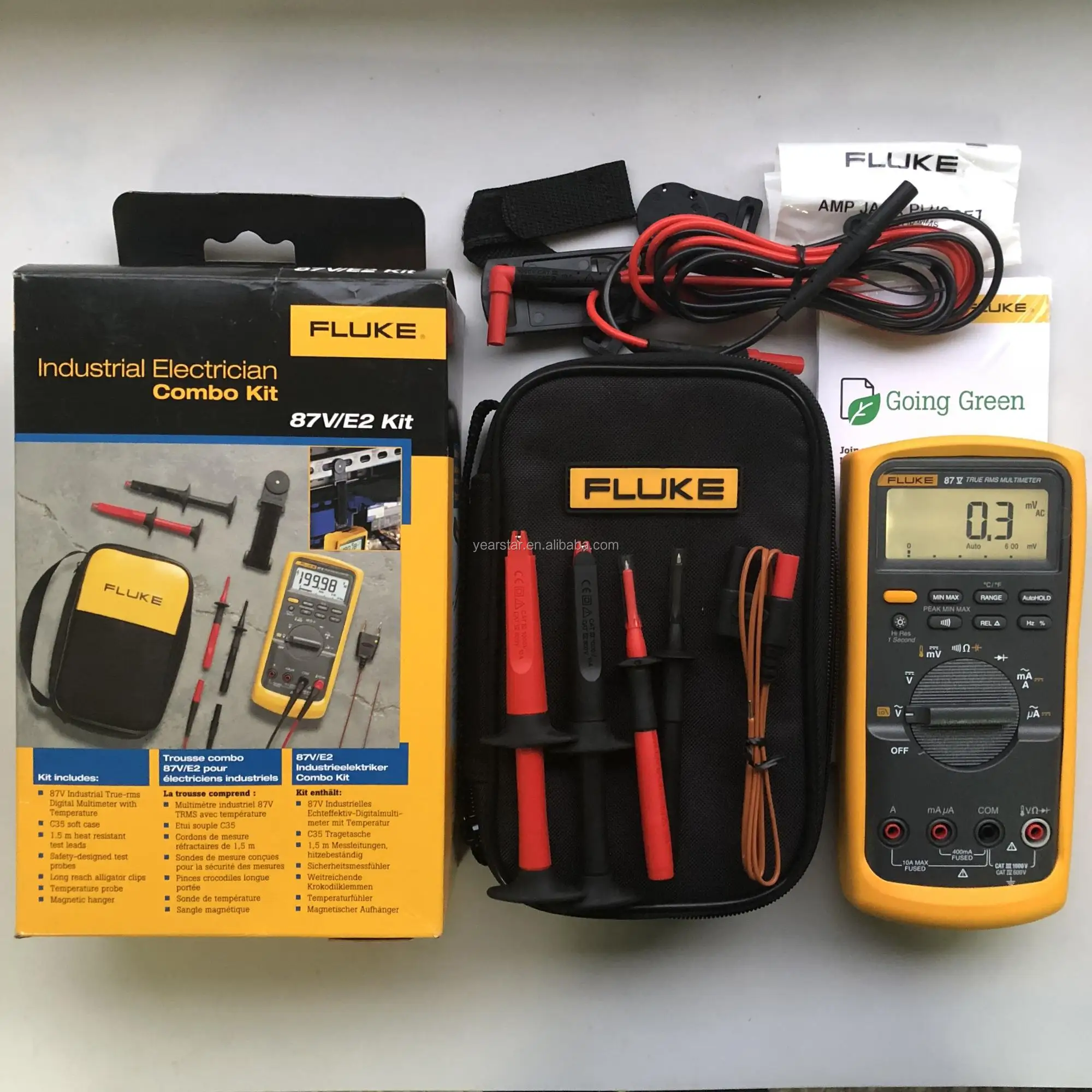 built-in thermometer and temperature probe measuring non-linear signals fluke 87V digital multimeter