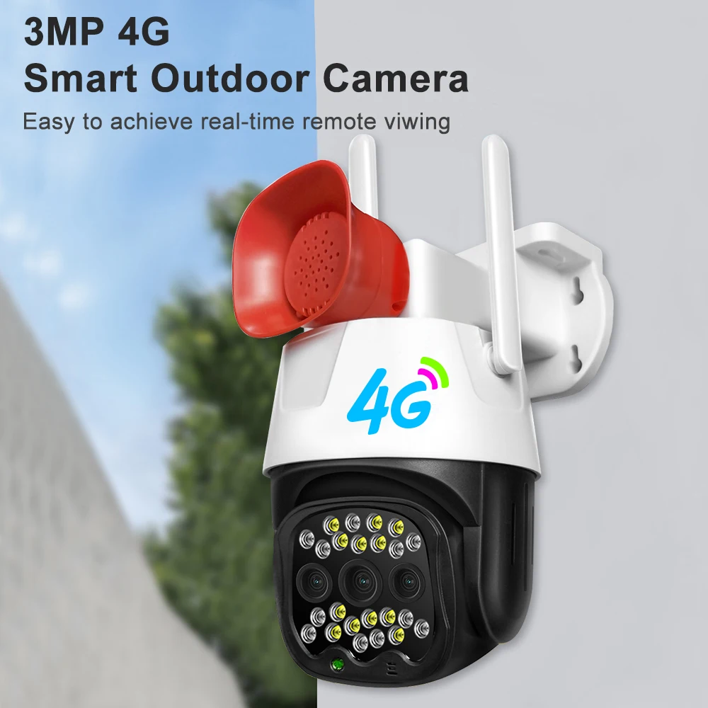 V380 Pro Siren Surveillance Camera 4g Security Camera Cctv Sim Card Wireless Security 4g Ptz Camera