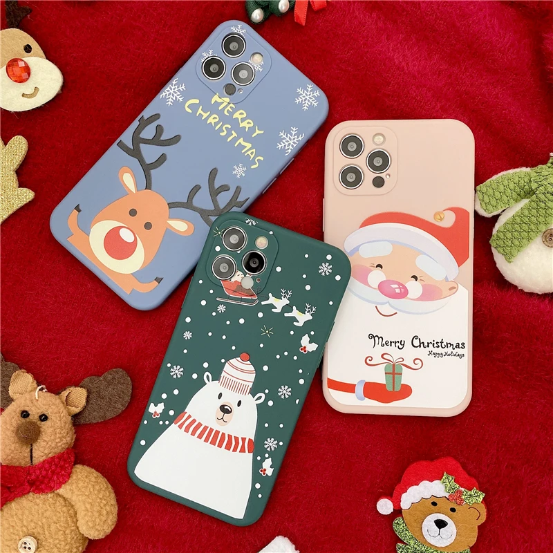 
protective cover used for iphone 12 pro max xr xs 7 8 plus christmas holiday celebration design 