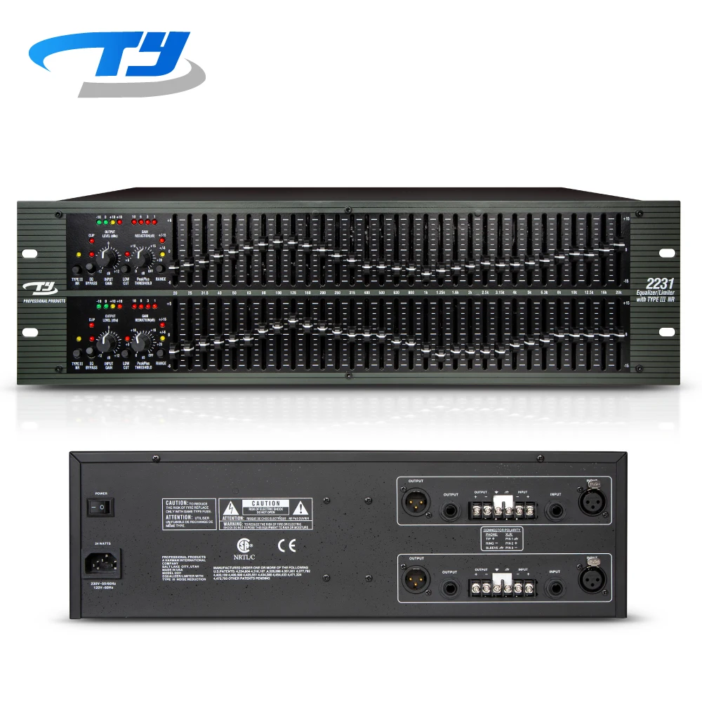 Профессиональный 31 канальный цифровой стерео дисплей TianYin 2231 аудио графический эквалайзер вспомогательный усилитель кроссовера