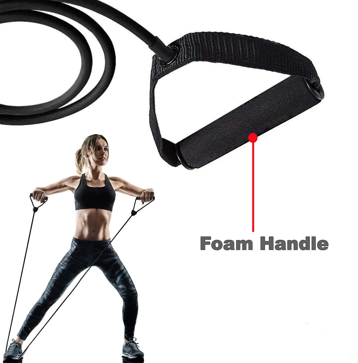 2024 Home Gym Fitness Accessories High Elastic Power Figure 8 Bands Latex Ring Resistance Tubing Toning Tubes Exercise Fitness