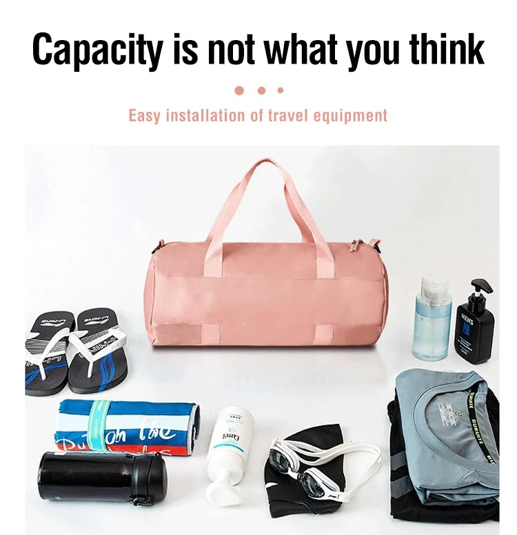 Wholesale Large Capacity Sports Yoga Bag Cute Colorful Custom Logo Single Shoulder Wet Dry Travel Bag Portable Duffel Bag