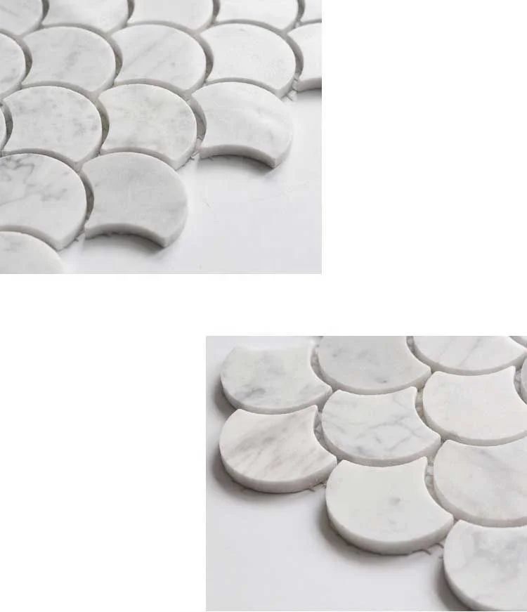 Kitchen Backsplash Bathroom Wall Tiles Floor Tiles  Scallop Marble Mosaic Tile