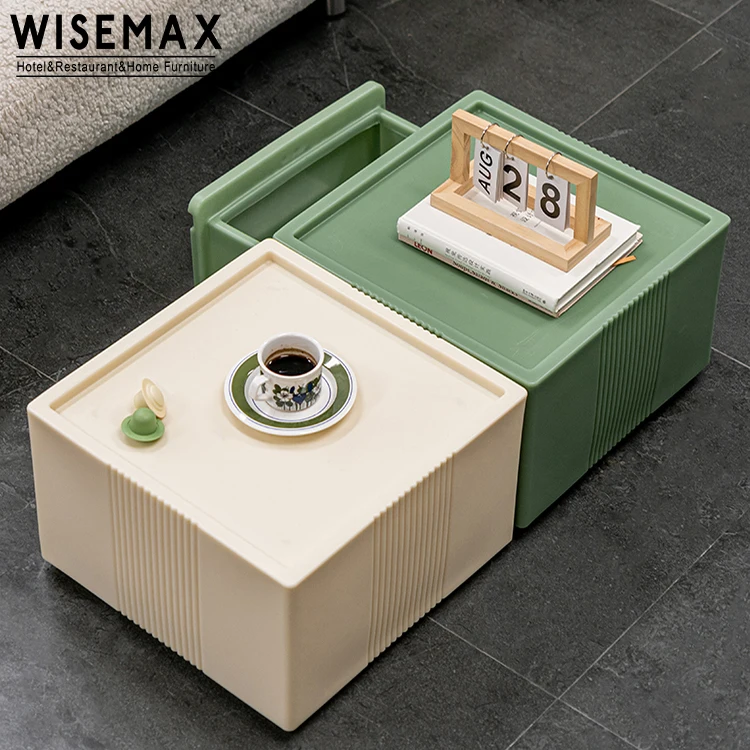 WISEMAX FURNITURE Nordic living room furniture Square shape PP plastic storage bedroom cabinet with 1 drawer