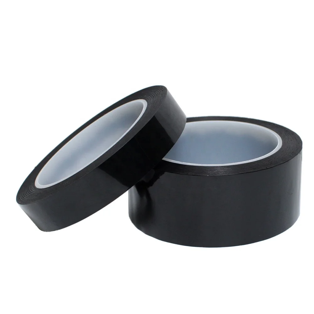 2- Black Color Mara PET Film Acrylic Glue Self Adhesive 5S Pinstripe Transformer Insulation Mylar Polyester Electrical Tape