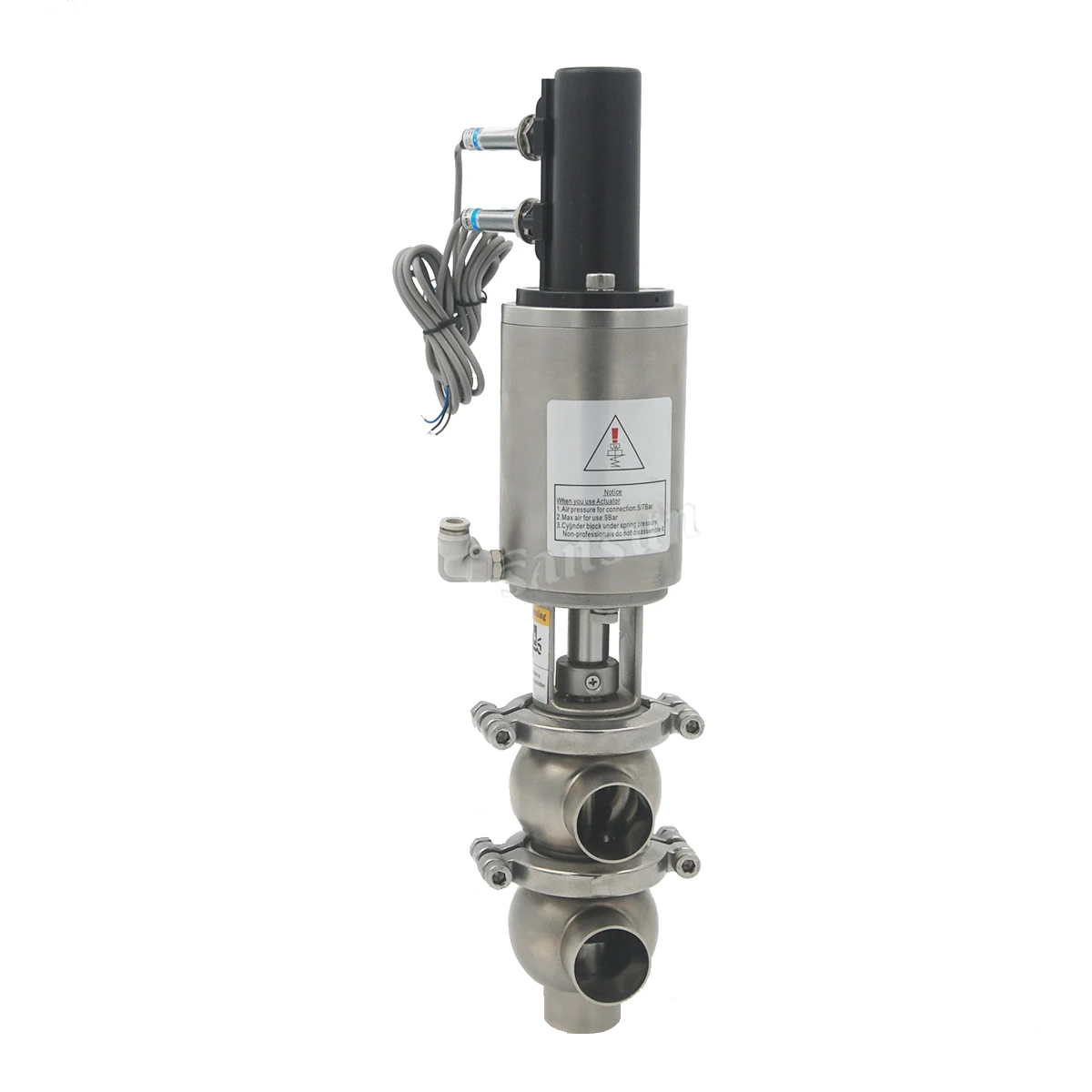 Sanitary Pneumatic reversing Divert Single Seat Valve F type