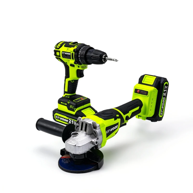 2-piece cordless charging professional brushless 128V lithium electric drill and angle grinder power cordless tool set