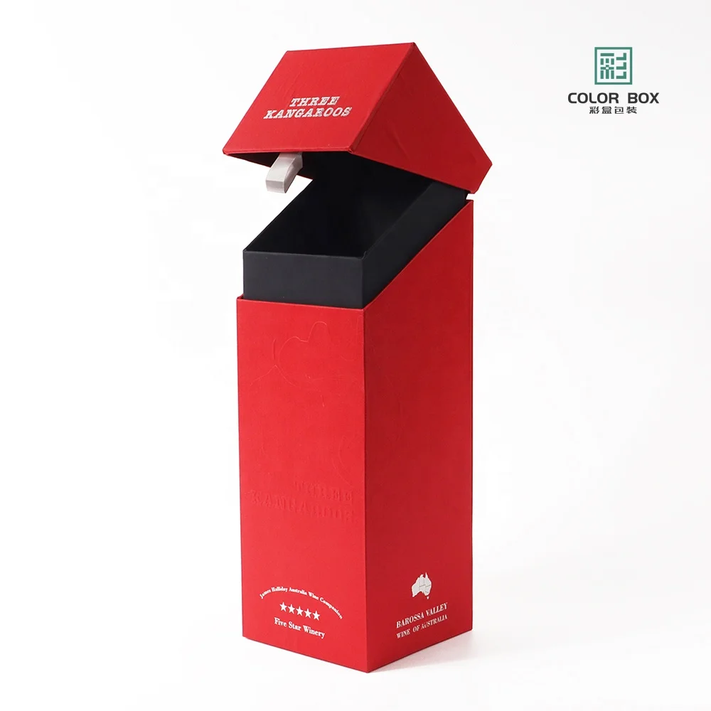 Red senior clamshell gift box Wine box custom wine drinks holiday gift packaging mass customization