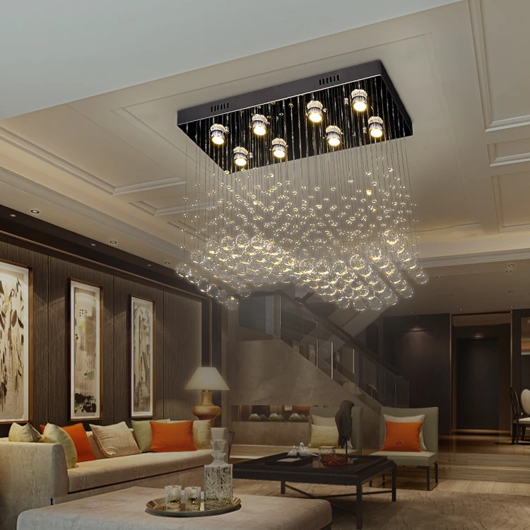 Роскошное декоративное освещение на заказ большая вилла лобби отеля светодиодный подвесной светильник Современная хрустальная люстра