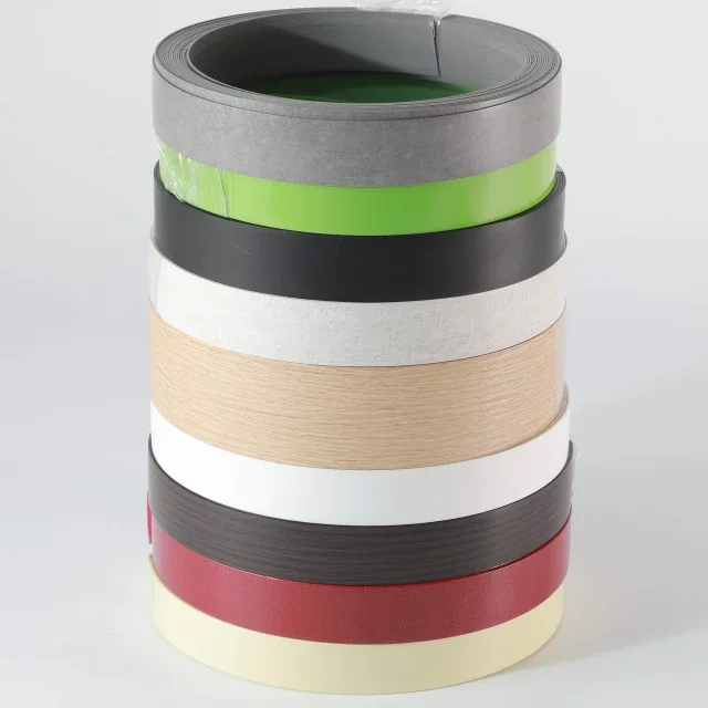 PVC edge strips for particle board countertop edging trim pvc or abs edge banding sealed