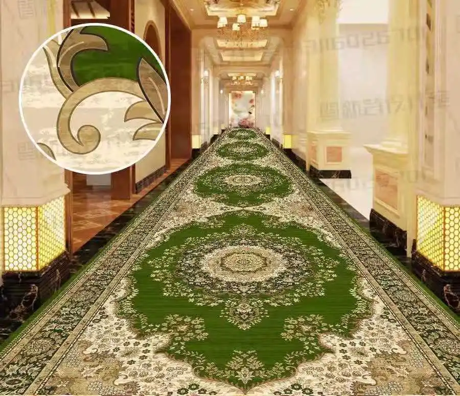 Hotel Walkway Full Pavement Carpet Printed Nylon Carpet Waterproof Corridor Carpet Customization