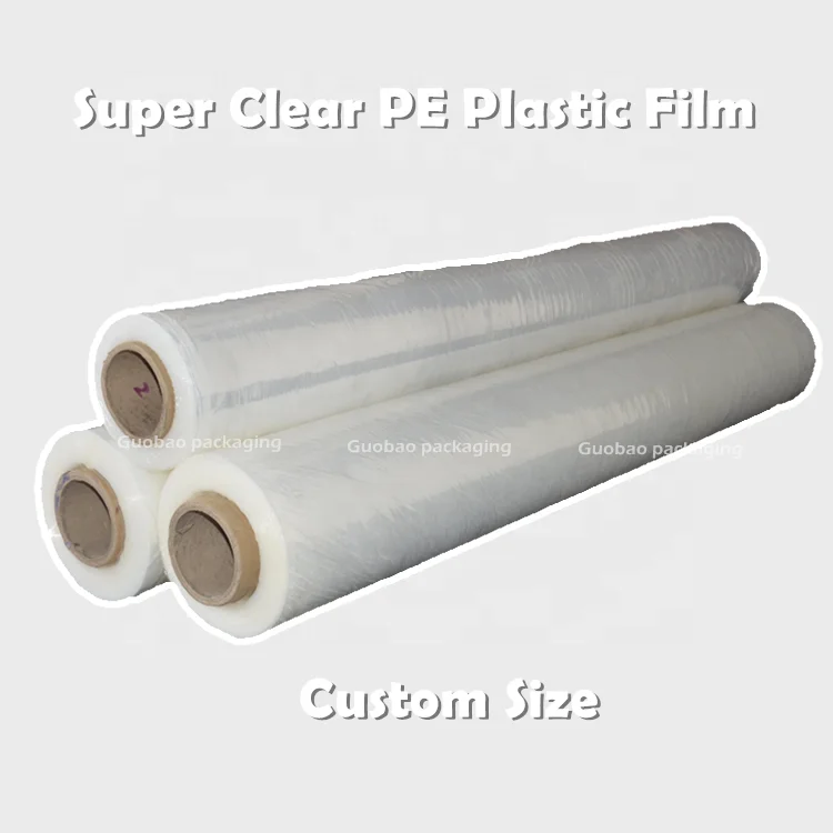 Customized width 800x1200mm Extra Large Clear Custom thickness transparent PE Anti Scratch Super clear plastic film