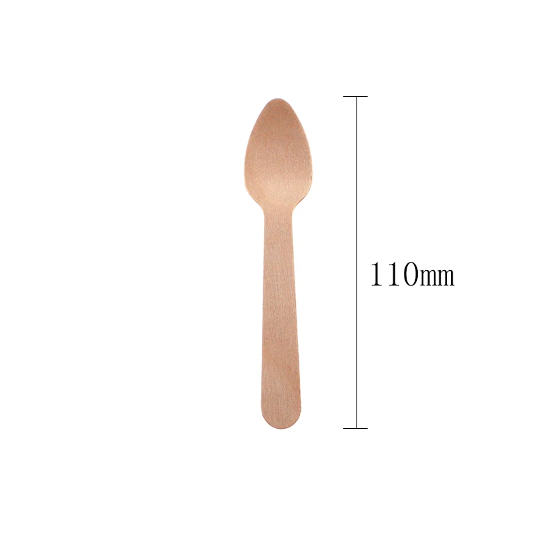 Scoop 2 Inch Dessert Disposable Mini Ice Cream Coffee Tea Spoon Stirring Wooden Eco-friendly Wood Custom Spoons Birch Fall