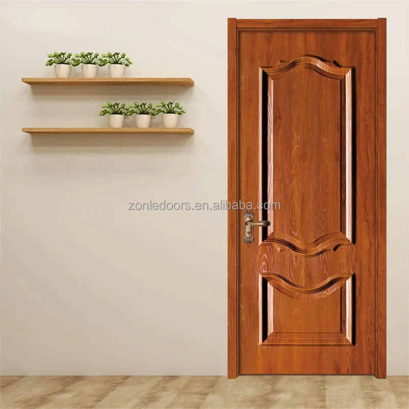 Israel Market Hot Other WPC Doors 4 Lines Smooth White Primed Waterproof Bathroom Bedroom WPC Painted Door Frame With Smart Lock