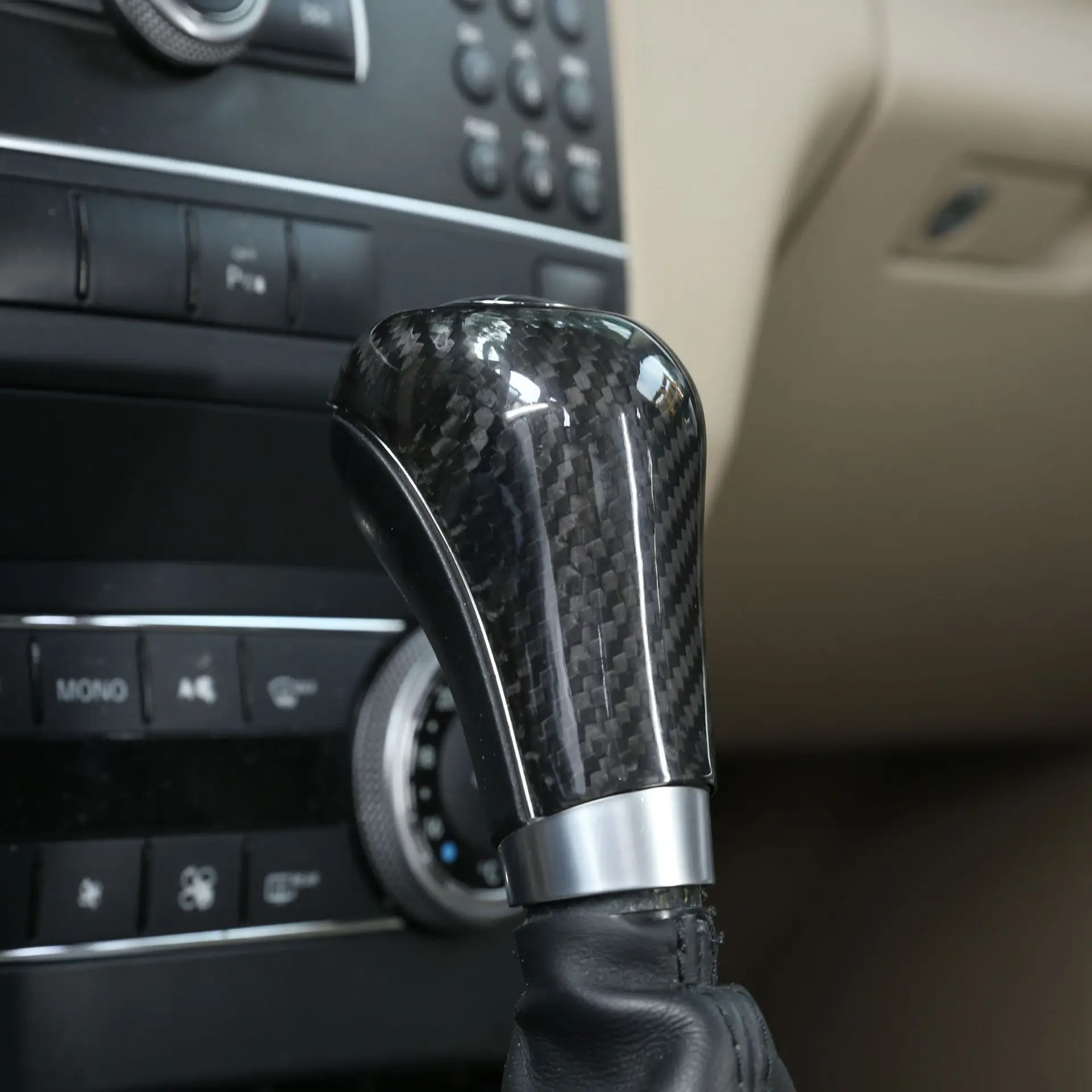For Benz A C E class W204 W212 Gear lever decorative cover carbon fiber interior modification