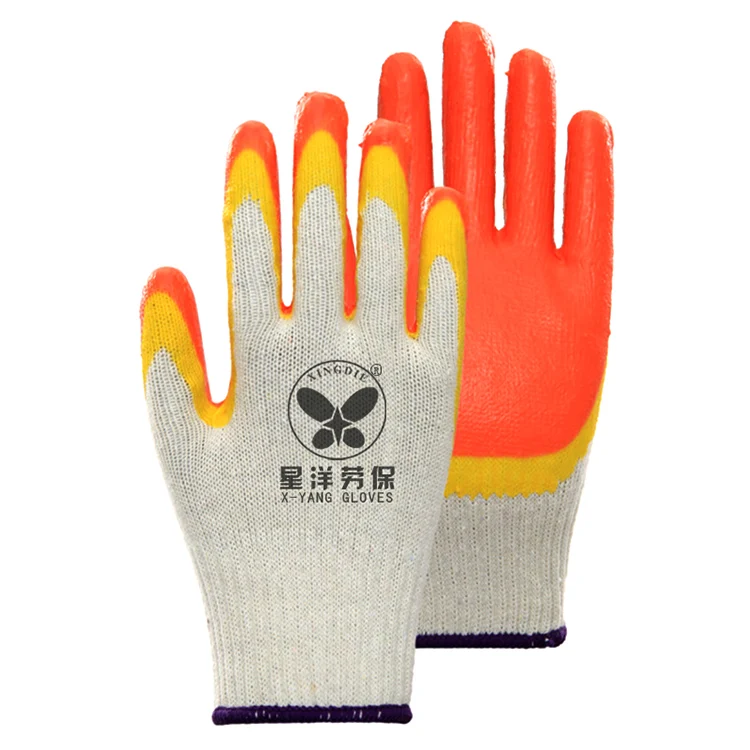 Экономичный пользовательский дизайн полиэстер лайнер с крафт латексным покрытием защитные перчатки