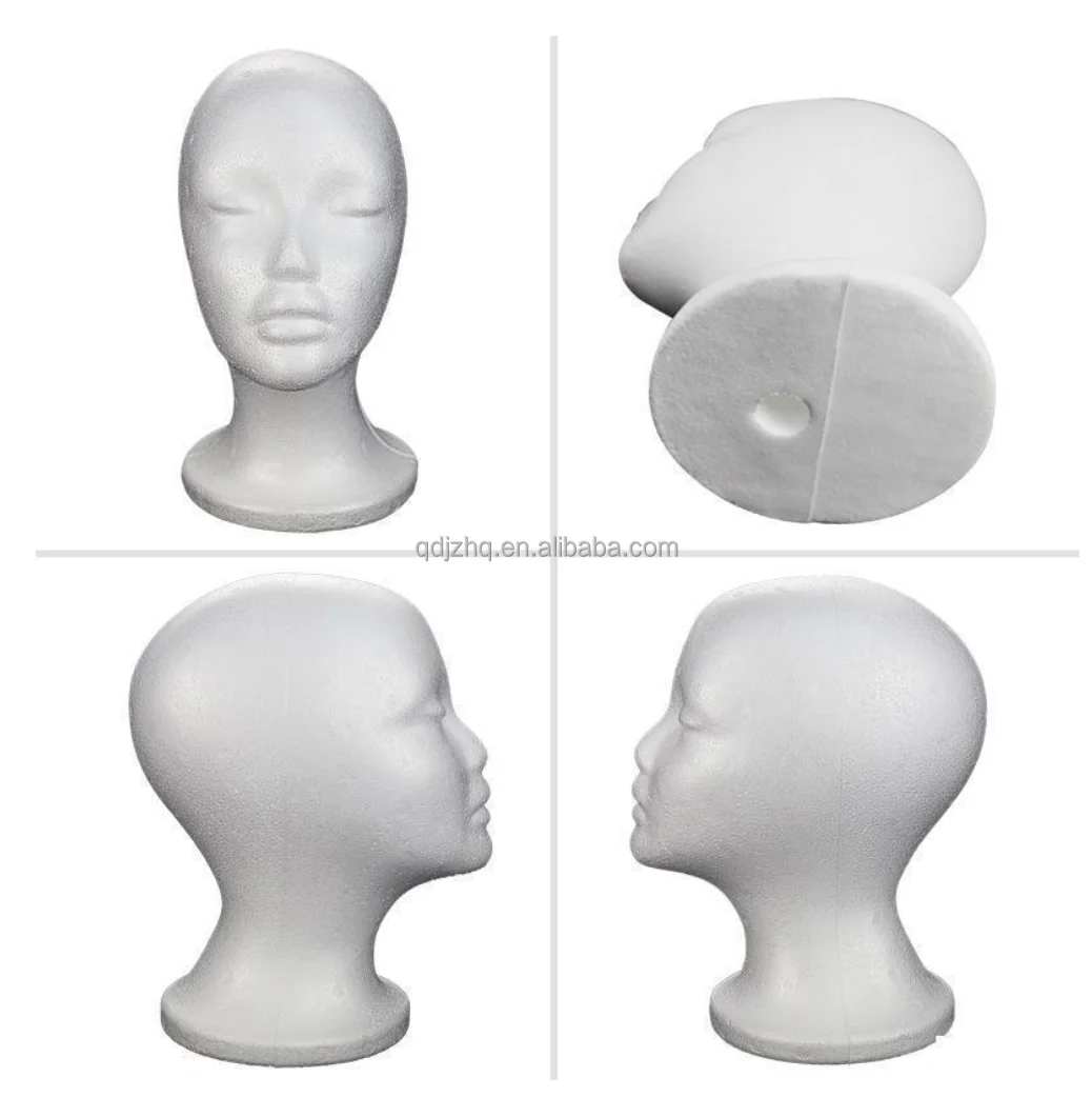 Wholesale styrofoam heads Foam wig head tall female  mannequin wig stand and holder for wig display