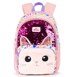 Sequin Fabric Cartoon Cat Cute Kid Baby Girl Bag Animal Plush Backpack
