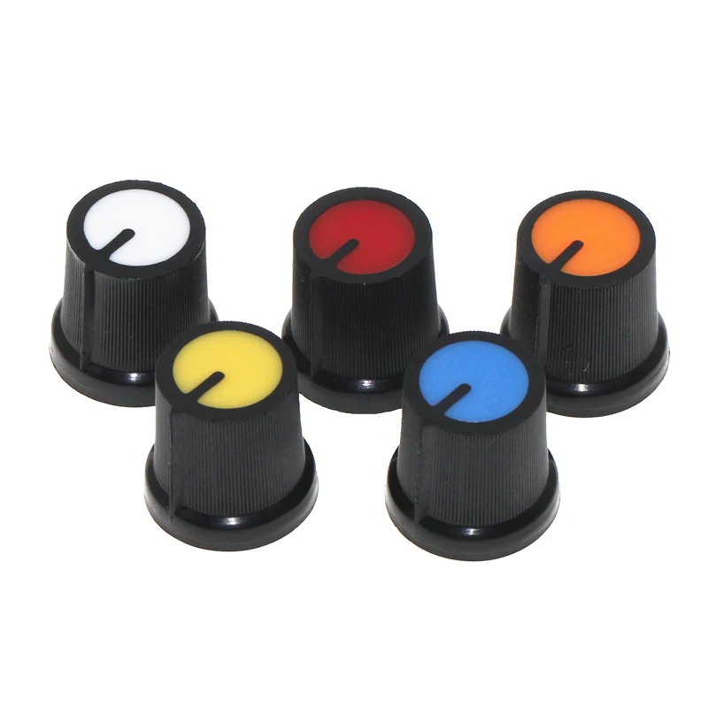 WH148 AG3 Potentiometer knob Cap Plastic for Diameter 6mm Plum Handle Yellow Orange Blue White