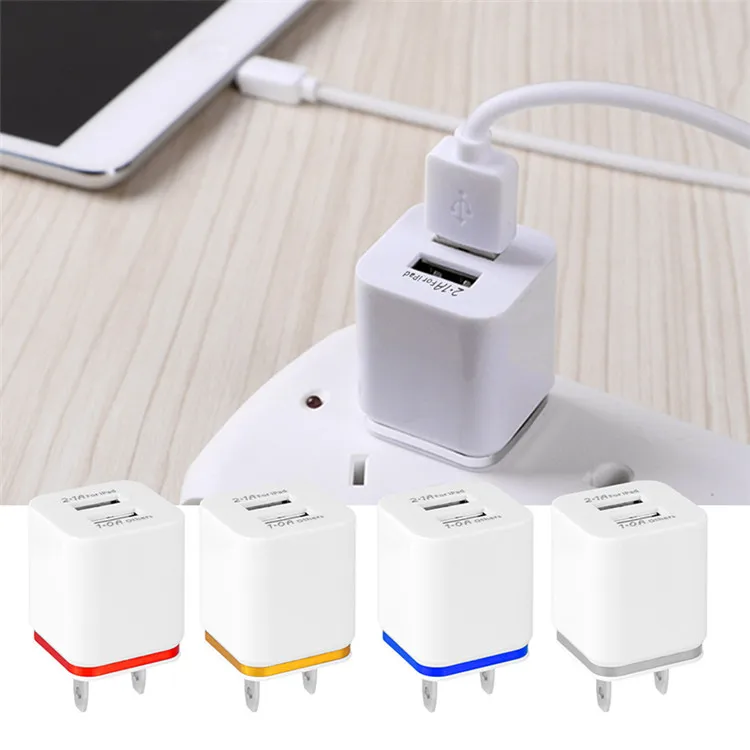 2 в 1 порт 2.1A USB зарядное устройство адаптер питания ЕС США Plug бытовое дорожное Сетевое зарядное устройство для мобильного телефона зарядное устройство мини размер для iphone Samsung