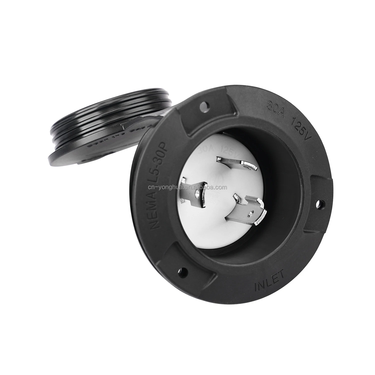 50 Amp locking connector Inlet125 Volt NEMA L5-30P Locking Receptacle 2 Pole 3 Wire Electrical Socket with Weatherproof