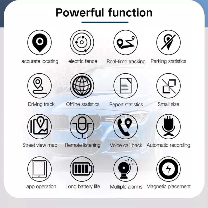 Pg12 Round Smart  Wireless 500mah Rechargeable Usb Anti-lost SOS Device Voice Monitoring GPS Tracker For Car Pets