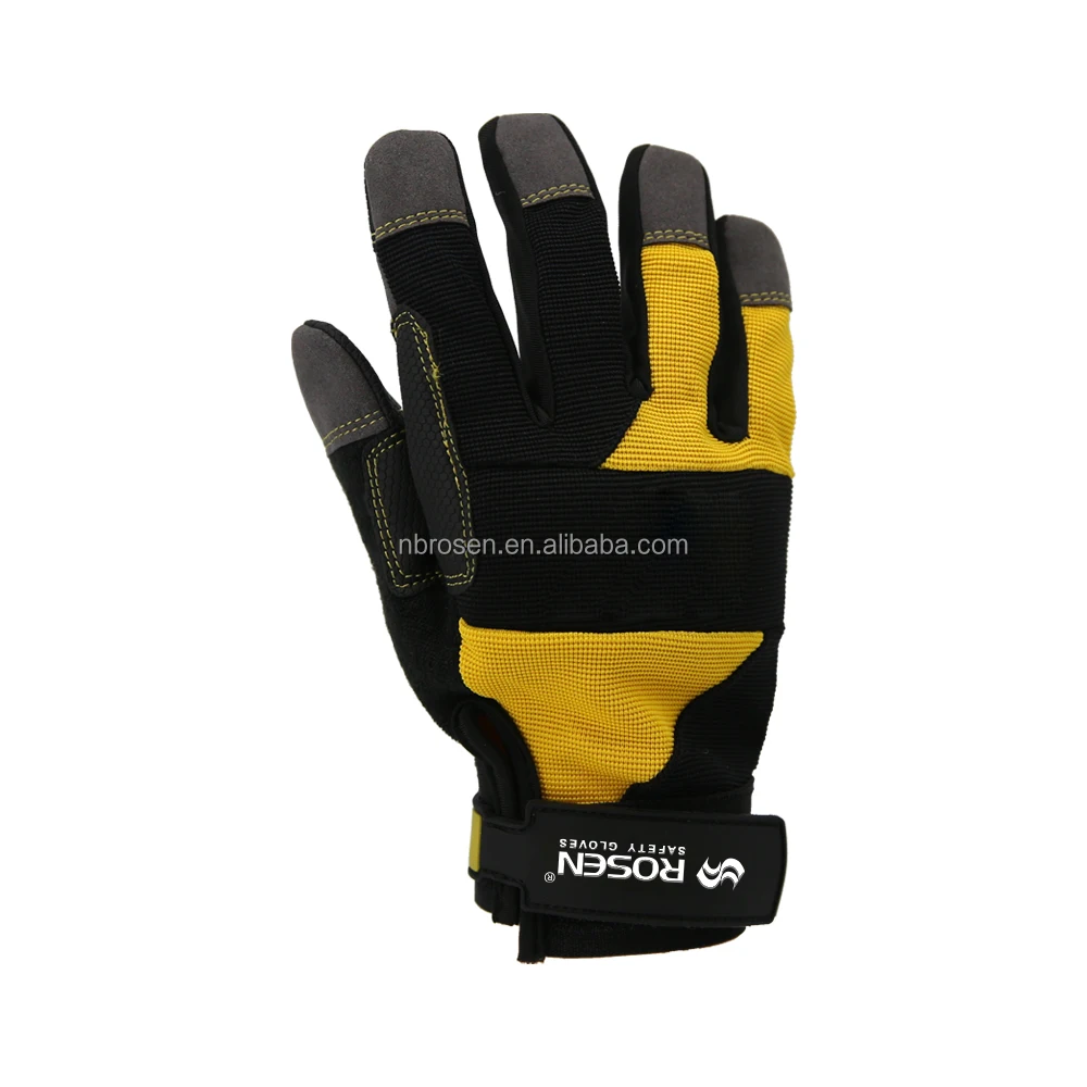 Synthetic Leather Pad Palm Flexible Polyester Touch Screen Anti-vibration Impact General Purpose Mechanics Construction Gloves