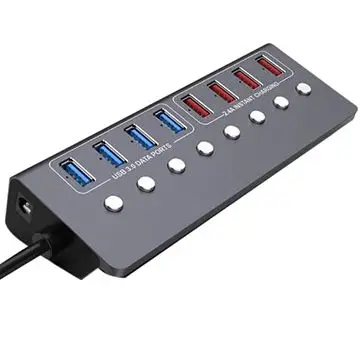 HKK - High Speed 8 Ports USB 4-port USB 48W Charging Station with 4-Port USB 3.0 Hub