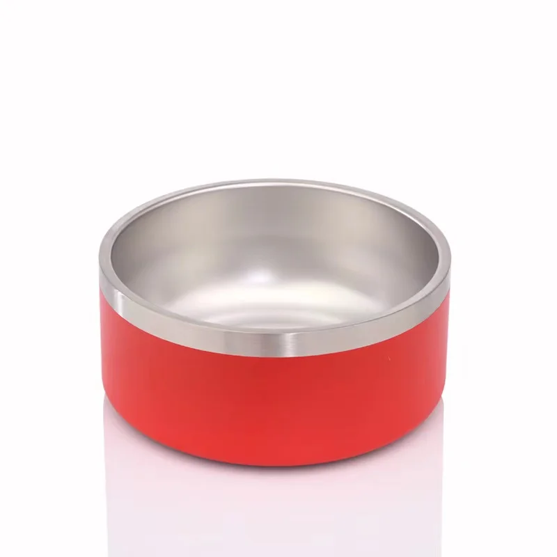 Wholesale Dog Bowl Slip-Proof Pet Bowl Double Wall Hot Cold Insulated Metal Dog Bowl