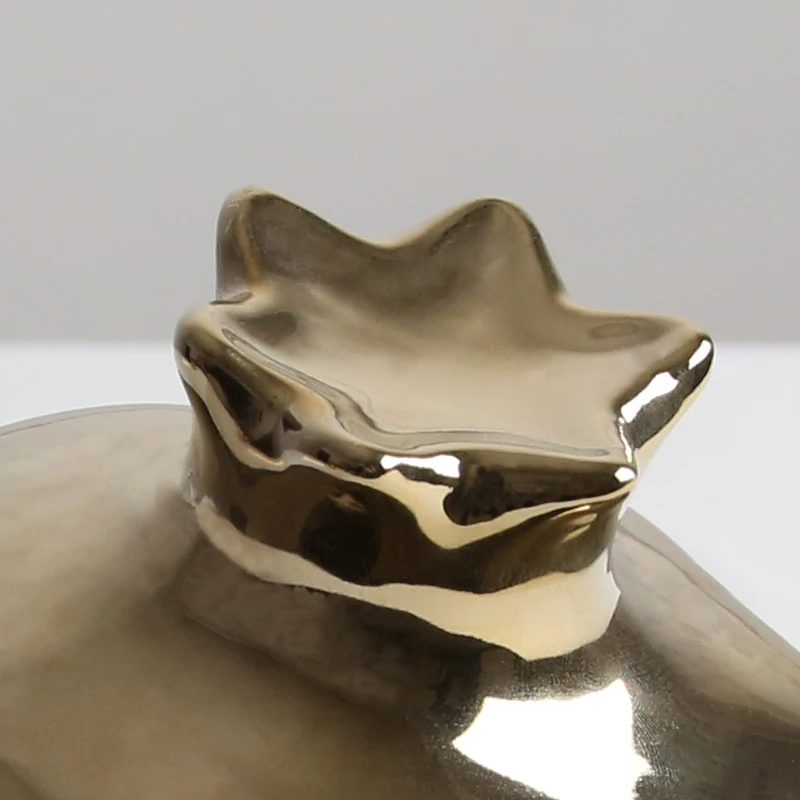 Arabic good quality ceramic luxury home decoration pieces golden pomegranate decor