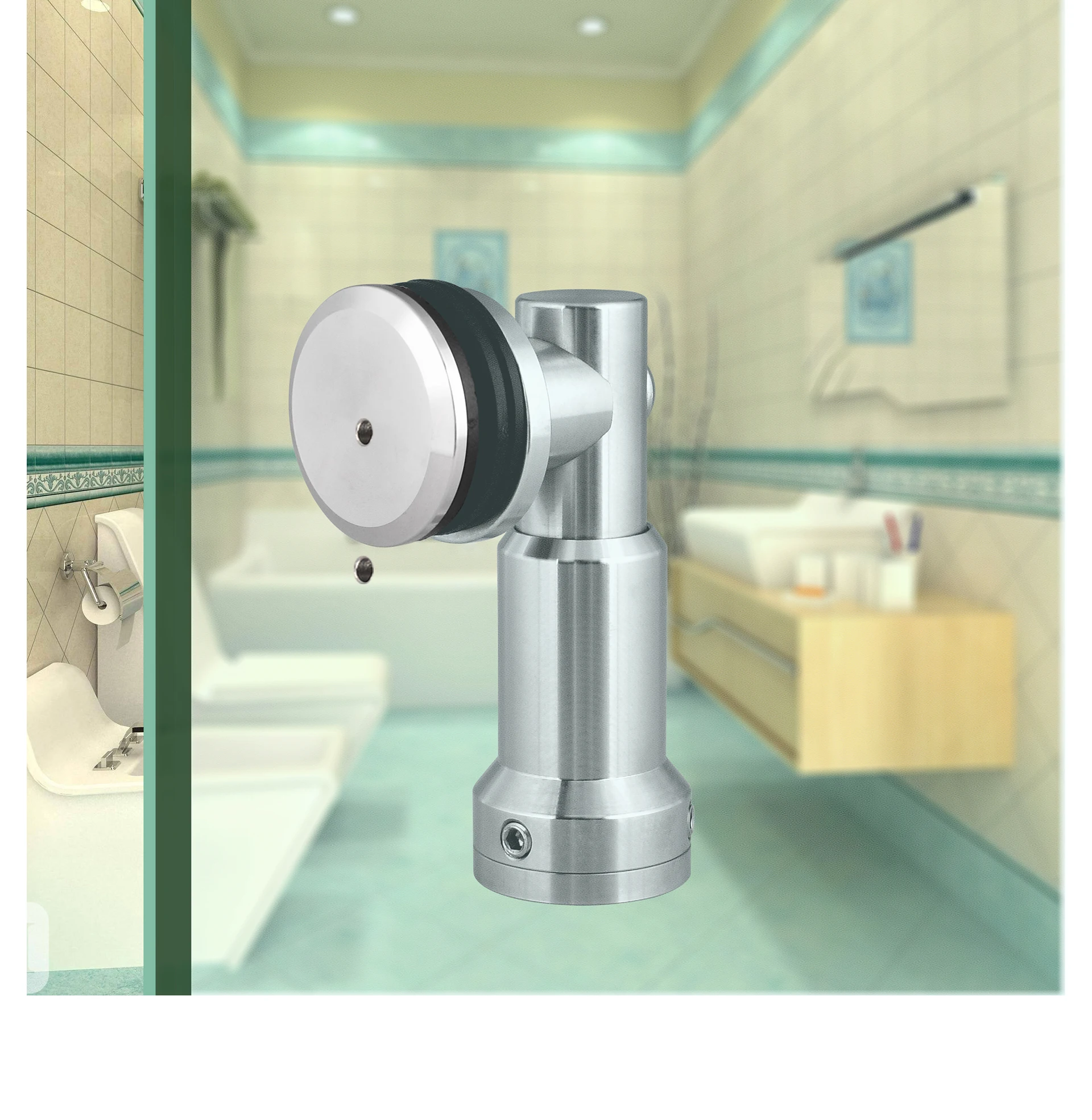 Wall To Glass 304 Stainless Steel 90 Degree Single Point Fixed Fitting Glass Wall Connector