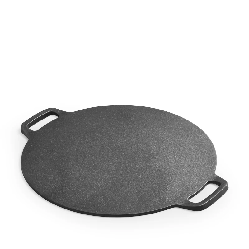 Hot Sale Non-Stick Korean Barbecue BBQ Griddle Plate Round Cast Iron Grill Pan With Double Handle