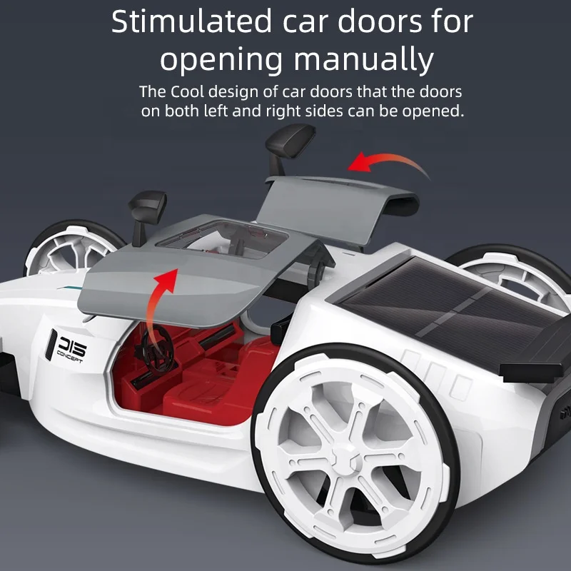  Новинка 2021 года самодельный автомобиль на солнечной батарее DIY015 стебель 4WD солнечная панель зеленая технология игрушка для детей