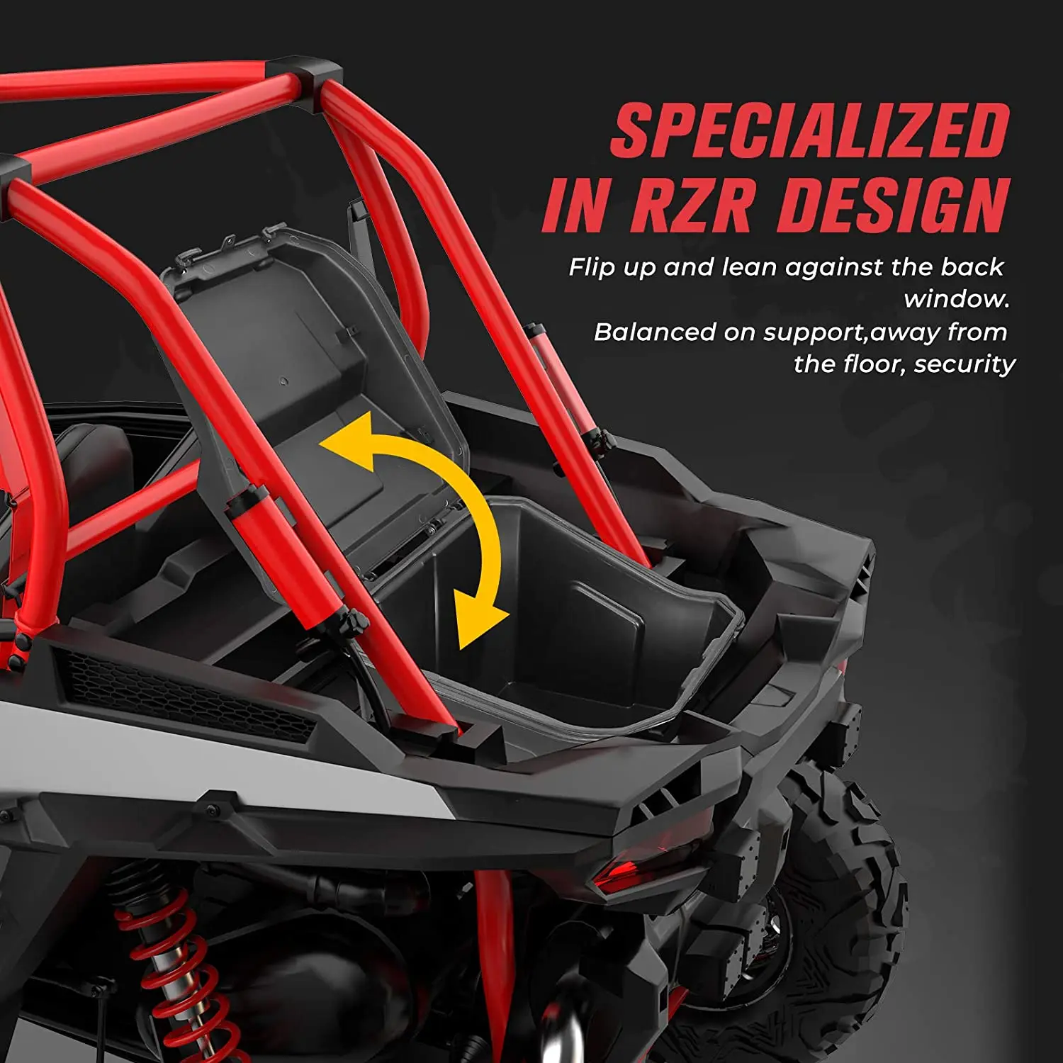 RZR Storage Box, Cargo Tool Box Waterproof Bed Box Compatible with Polaris RZR 900/ XP 1000/ XP 4 1000