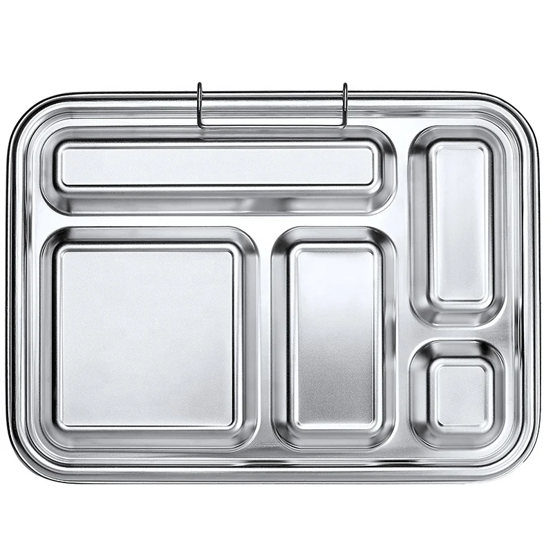 Aohea 5 large capacity lunch box 304 stainless steel leak-proof lunch box sealed silica gel food lunch box