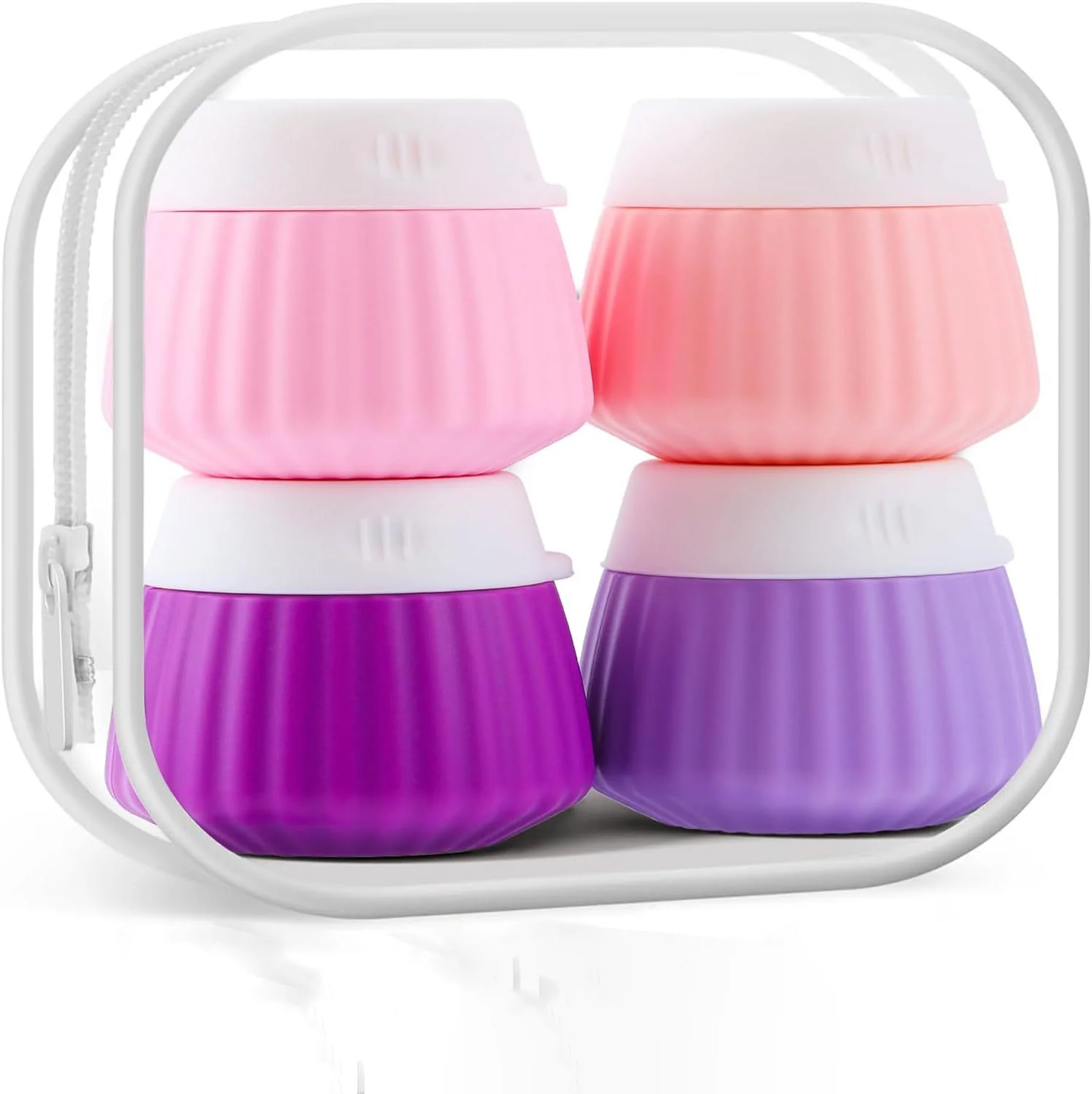 Travel Containers for Toiletries Silicone Cream Jars TSA Approved Travel Size Containers BPA Free Leak Proof Travel Accessories