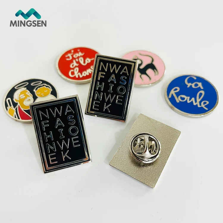 Custom logo No MOQ metal silver pin badge pins for hat clothes