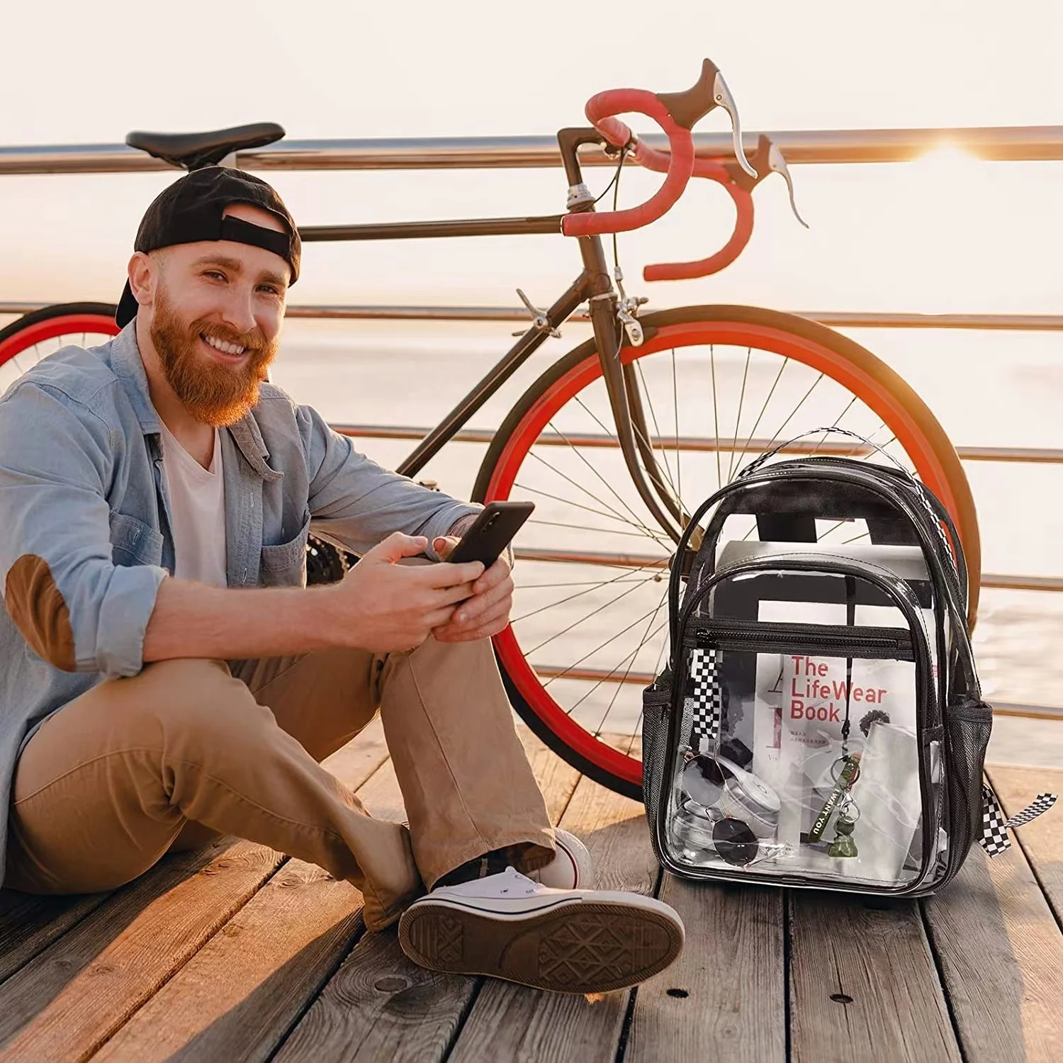 Hot Sale School Outdoor Waterproof Clear Transparent Pvc Backpack Clear Mini Backpack