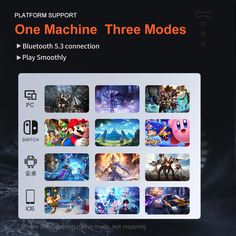 JK03 беспроводной мобильный геймпад Android iOS HarmonyOS переключатель-джойстик контроллер совместимый PS4 PC Pubg Switch Pro BT