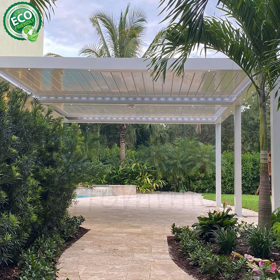 Outdoor Louvered Aluminum Pergola Garden Pergolas Pavilion Aluminum Outdoor Motorized Roof