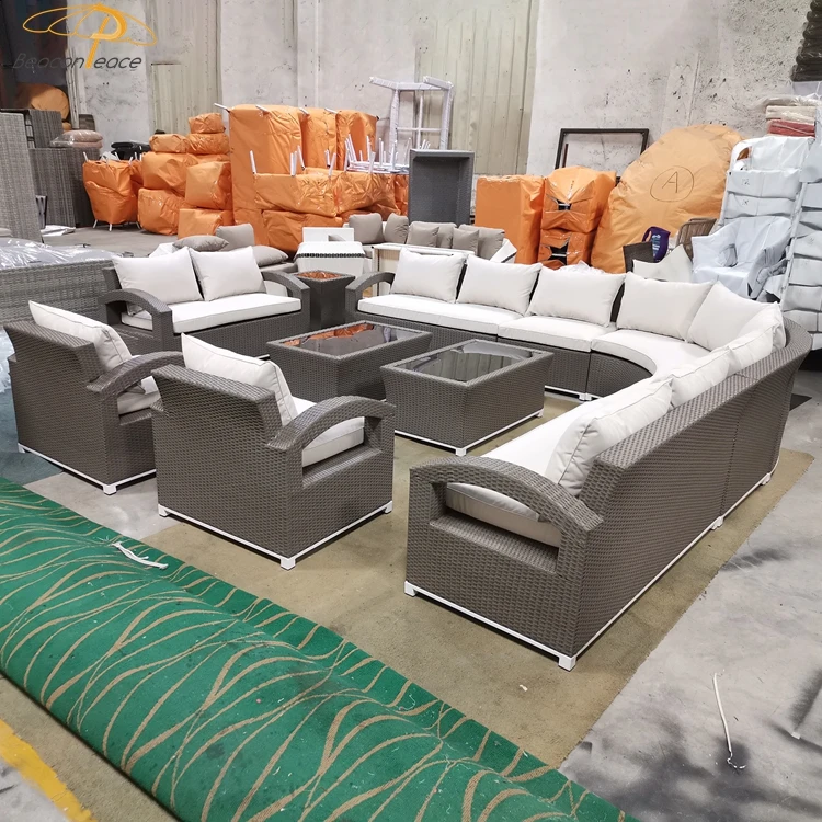 Latest design rattan sofa set garden-furniture garten lounge sofa set outdoor sofa set modern for garden