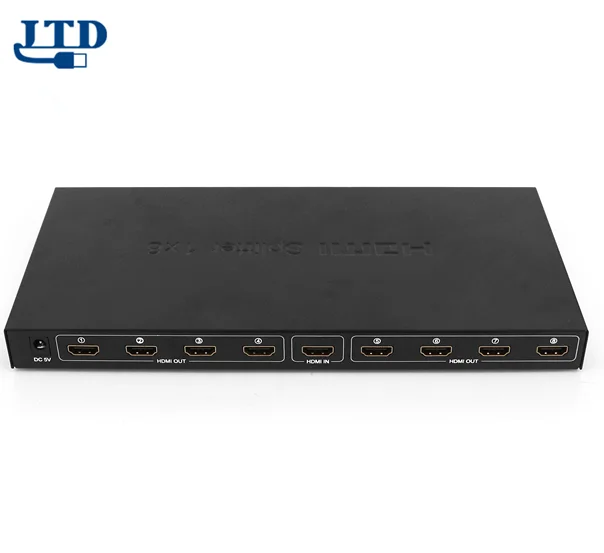 High speed 4k HDMI Splitter 2.0 1x8 with 1 input 2 outputs