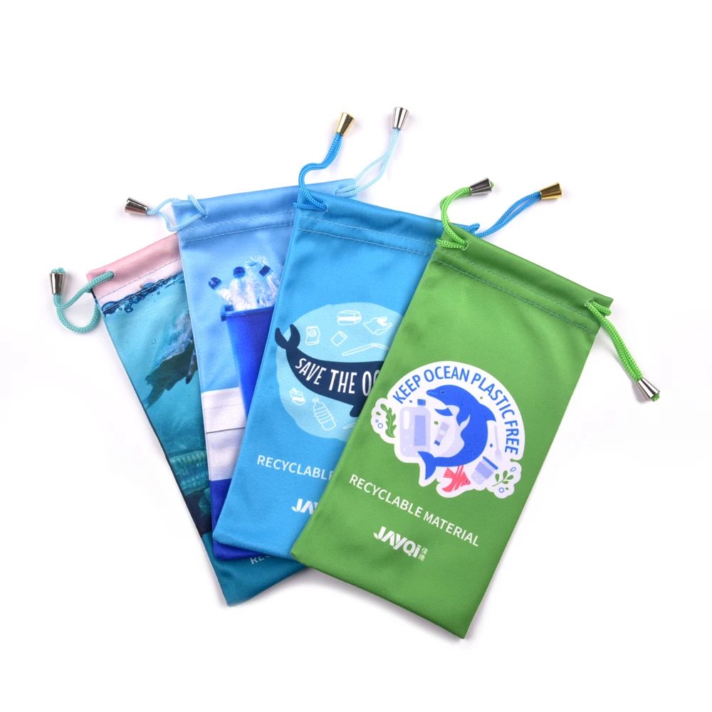 JAYQI Customize Microfiber RPET Eye Glasses Wiping Cloth Glasses Pouch And Cleaning Cloth